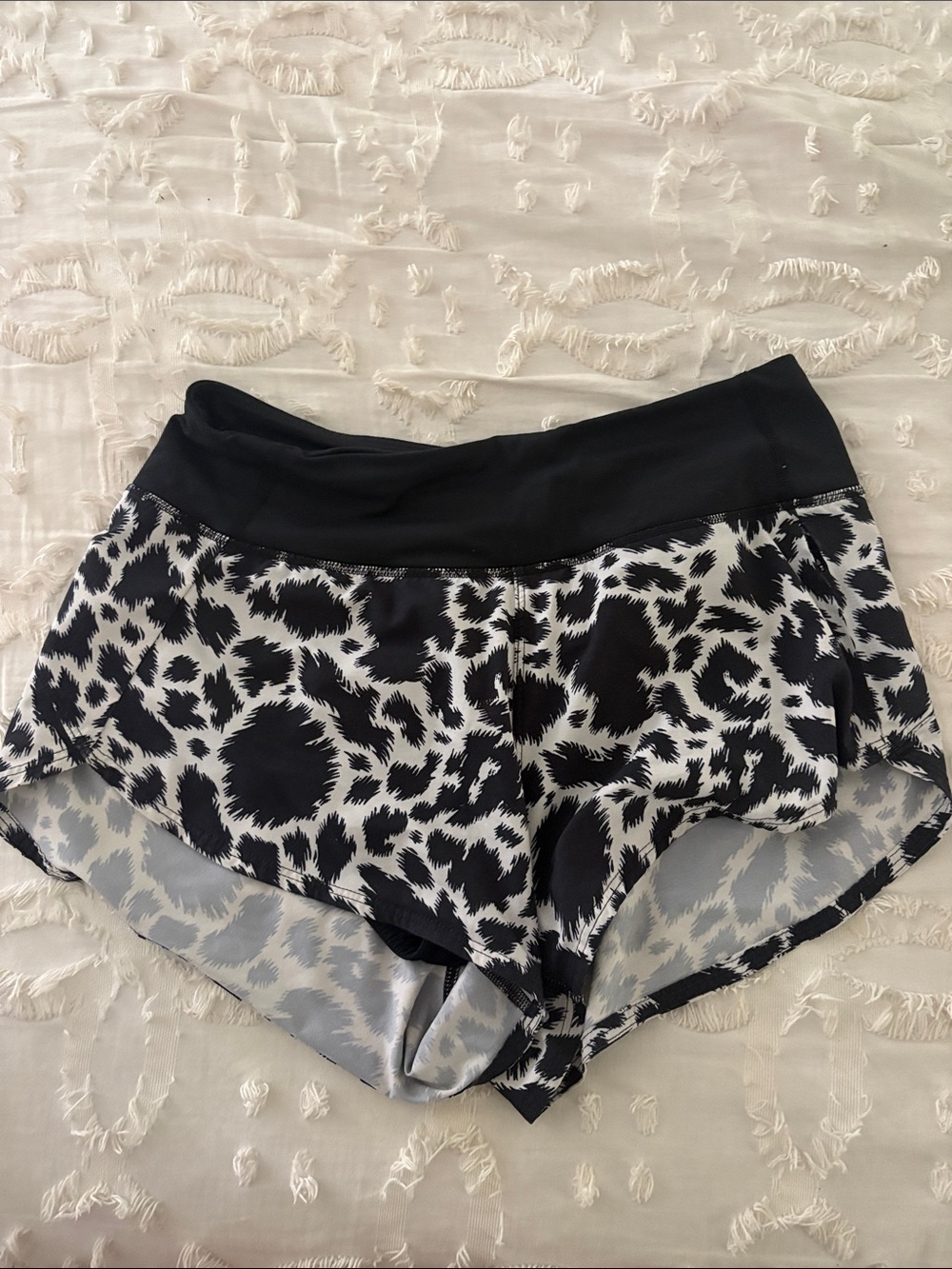 Outdoor Voices Black and White Printed Athletic Shorts 2.5 inch